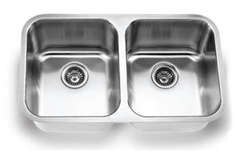 Avalon AV6 Oxford large equal double-bowl stainless-steel sink