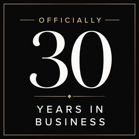 Officially 30 years in business.