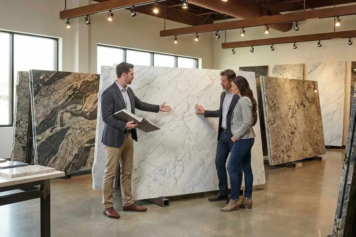 Stone slabs selected with an Artelye showroom specialist